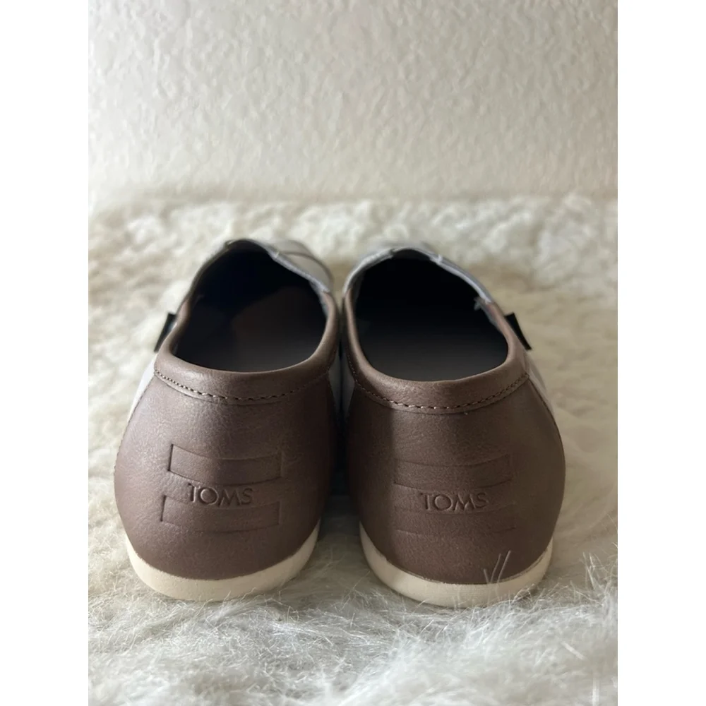 TOMS Alpargata Cloudbound Grey Canvas Slip on Shoes with Brown Trim Men Size 9